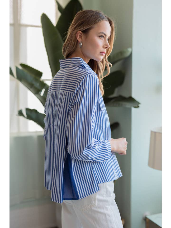 Joh Apparel - Wholesale Button Down Shirt - Women's - Jenn Shirt with Pleating Details