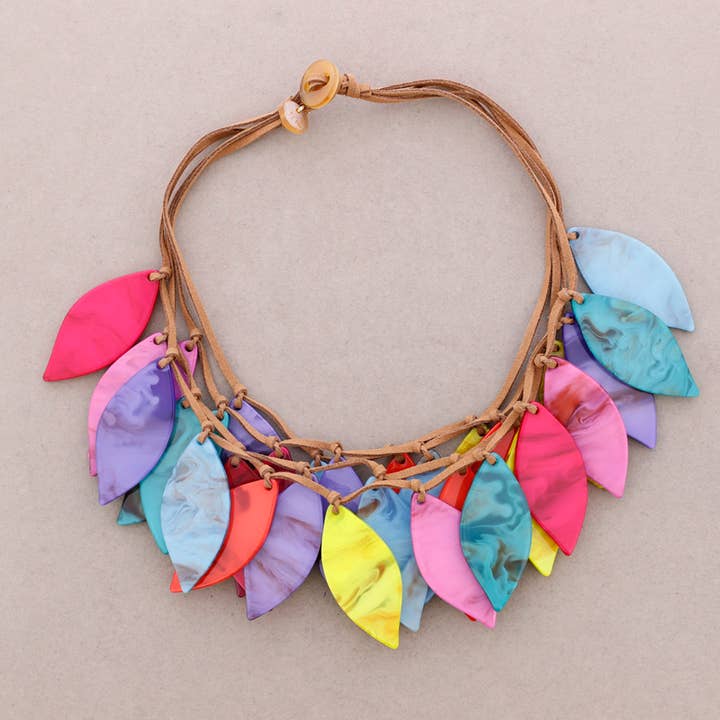 Petal Resin Shine Suede Choker (B) for wholesale by Sonata