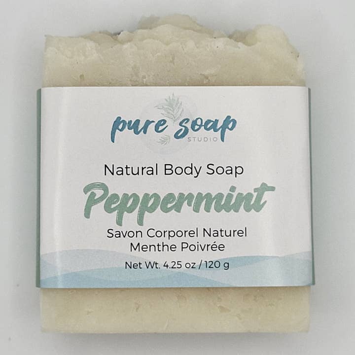 Pure Soap Studio - Wholesale Bar Soap - Peppermint Soap Moisturizing - Natural Soap - With Poppyseed