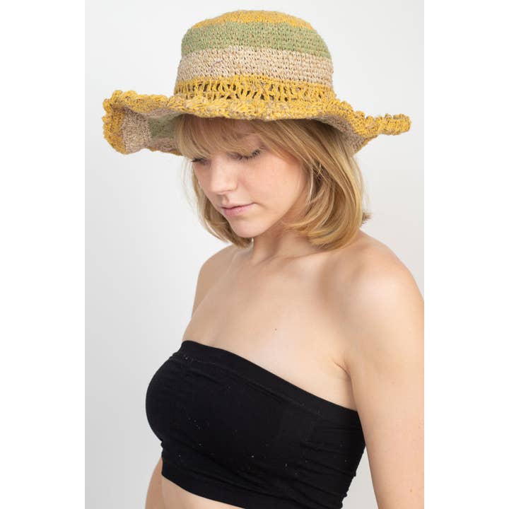 Lakhays Collection Inc. - Wholesale Straw Hat - Women's - Multi Color Hemp/Cotton Summer Hat
