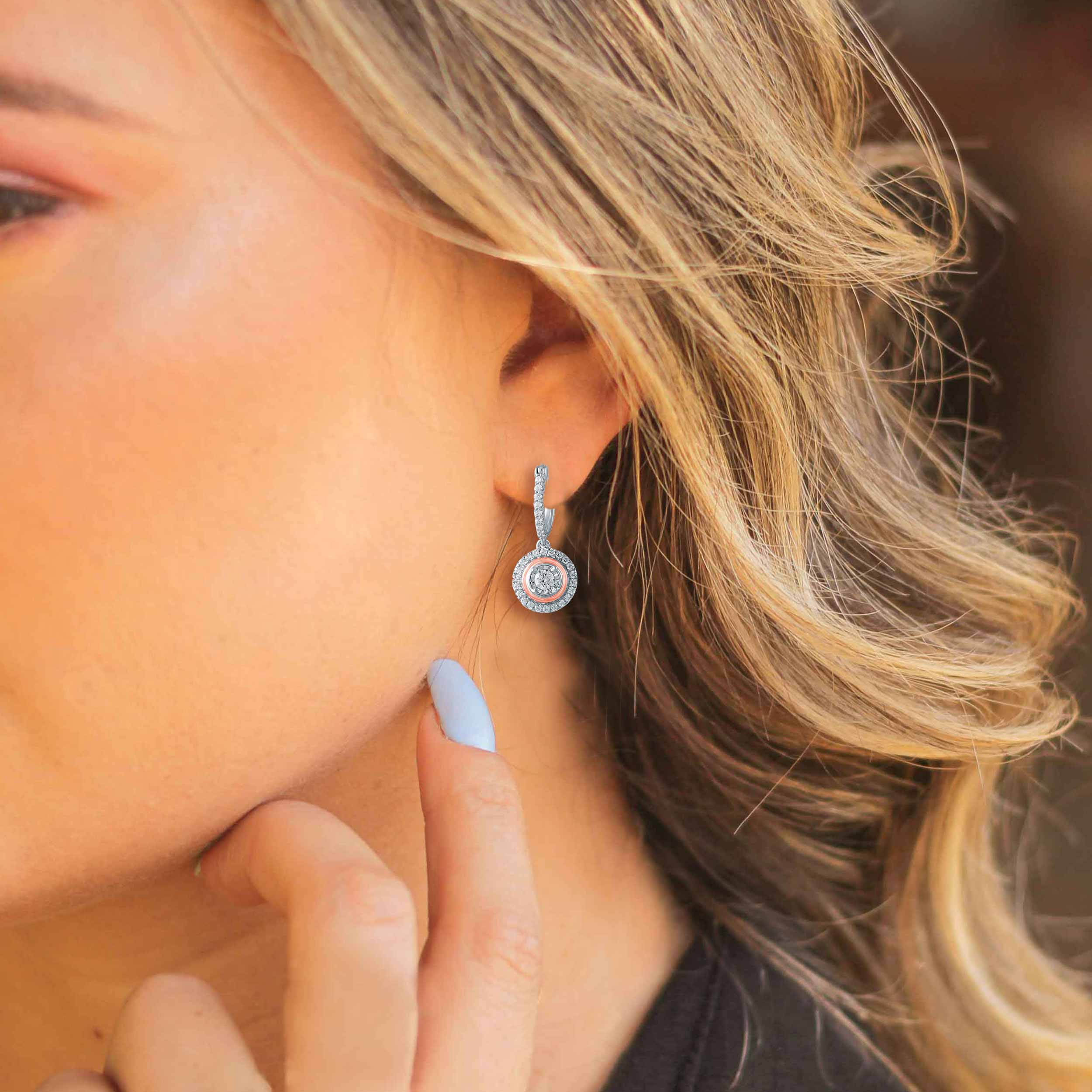 Fifth and Fine - Wholesale Jewelry Set - Set of 2 3/4CT TW Diamond Round Halo Fashion Pendant & Earri6