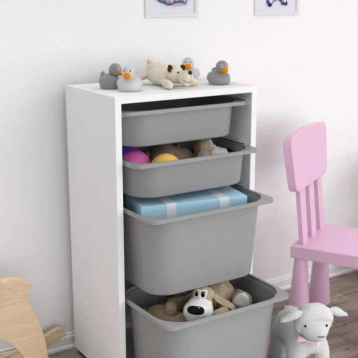 Caja de plástico de almacenamiento gris TROFAST - Organizador de juguetes para venta al por mayor de Woohoo Sleep Like a Bear