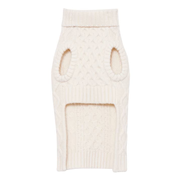 Nooee pet - Wholesale Pet Sweater - Dog - Nooee Pet X Demy Lee Wool Off White Cable Sweater3