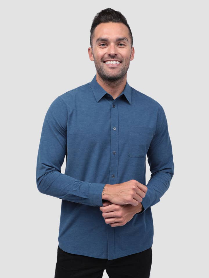 INTO THE AM - Vente Chemise à col boutonné – homme - Chemise boutonnée à manches longues pour hommes25