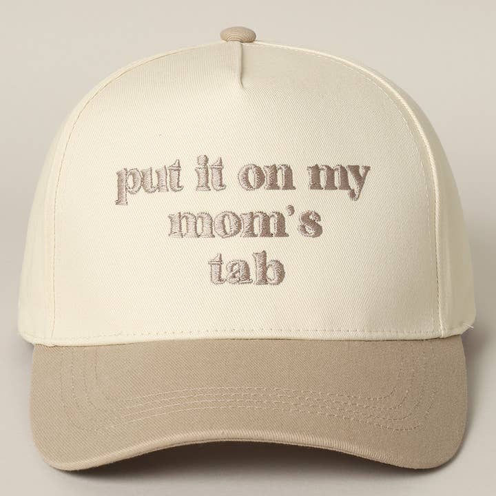 Fashion City - Wholesale Trucker Hat - Unisex - Put It On My Mom's Tab Embroidery Two-Tone Hat