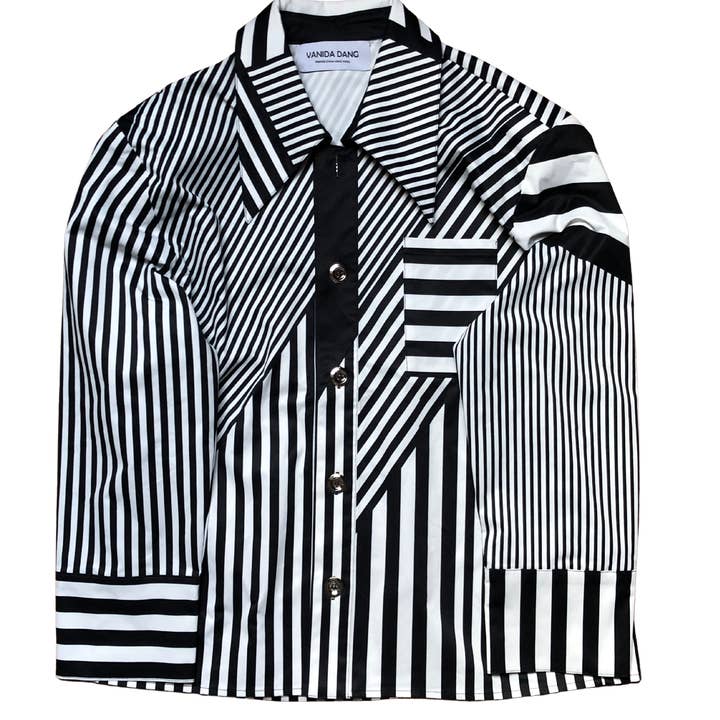 Sortstribet skjorte for engroshandel hos Vanida Dang