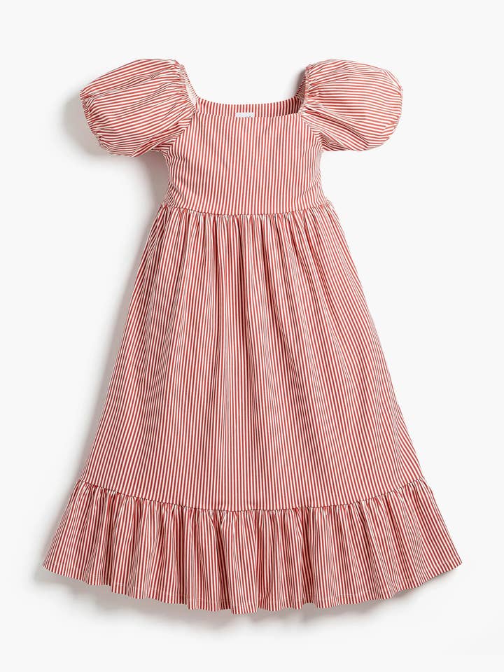 Monica + Andy - Wholesale Dress - Kids - Adult Organic Life of the Party Dress_Red Stripes0