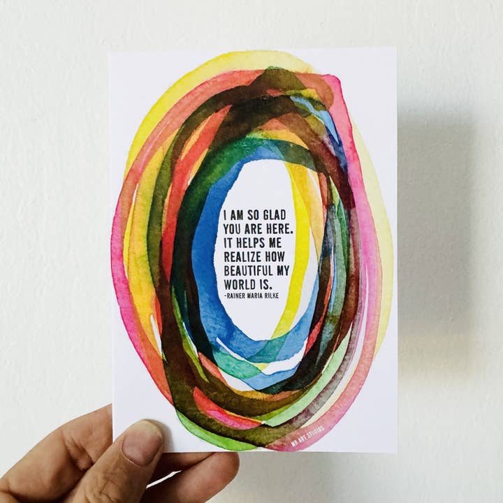 mb art studios - Wholesale Everyday Greeting Card - rilke quote card 4 1/8" w x 5 7/8" h0