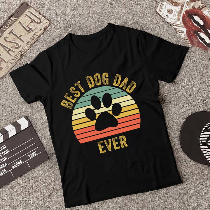 Black Best Dog Dad Ever Shirt, Dog Dad Gifts, Dog Lover Shirt for wholesale on Faire2