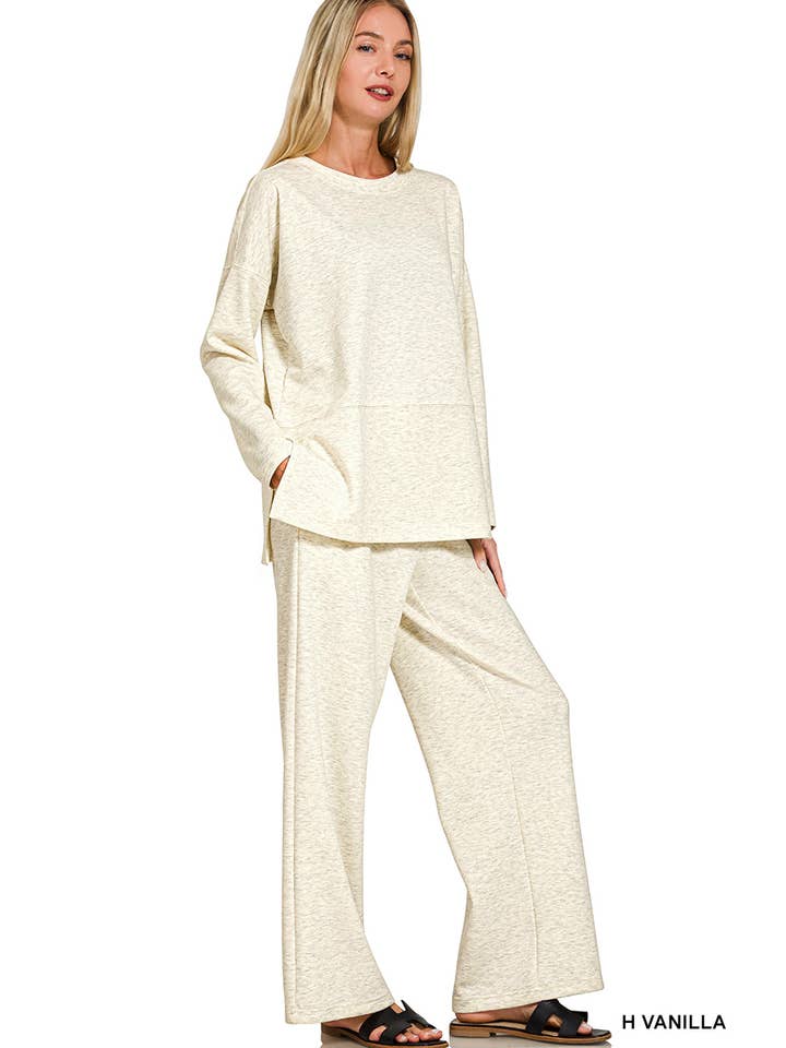 42POPS - Wholesale Lounge Set - Women's - ...1024 Scuba Side Slit Top & Pants Set SI-289685