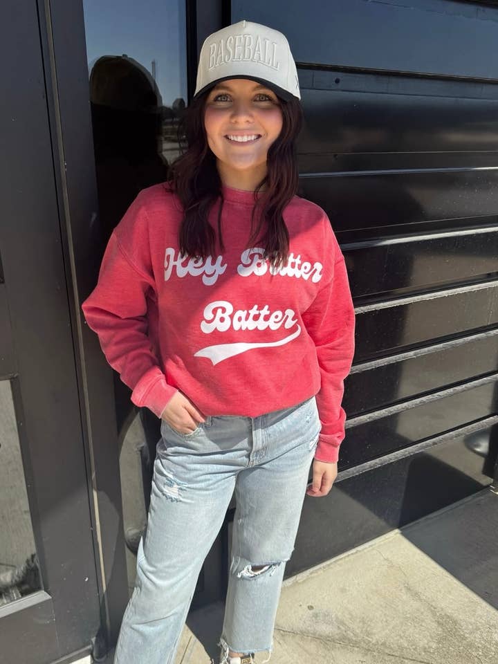 Hey Batter Batter sweatshirt por atacado de Backroad social trade co