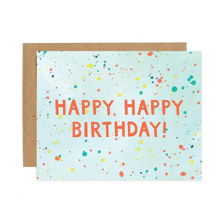 Rainbow Speckle Birthday Greeting Card for wholesale by 1canoe2 | One Canoe Two Paper Co.