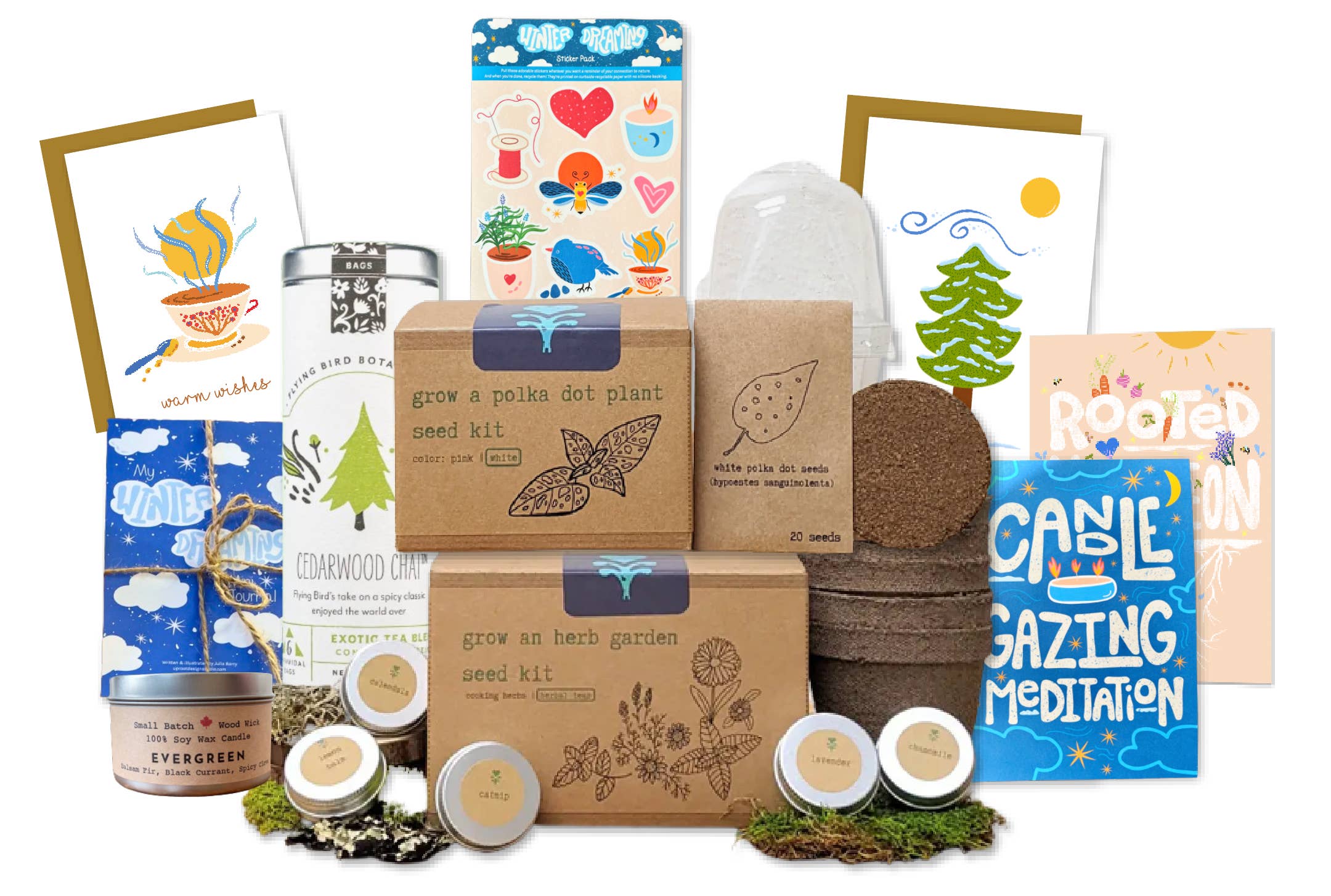 UpRoot Design Studio - Wholesale Food Gift Basket - "Festive Garden" Gift Box (Winter Dreaming)