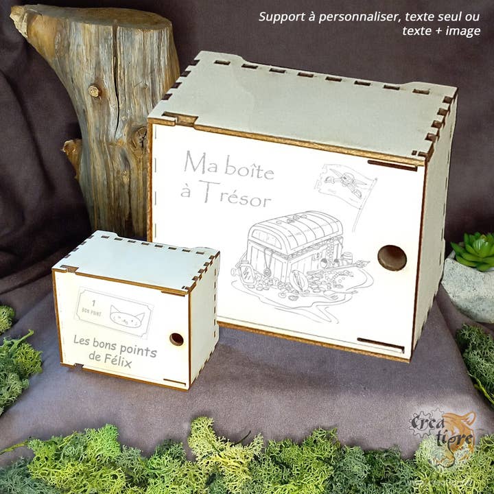 Boite en Bois Gliss à Personnaliser pour la vente par Creatigre