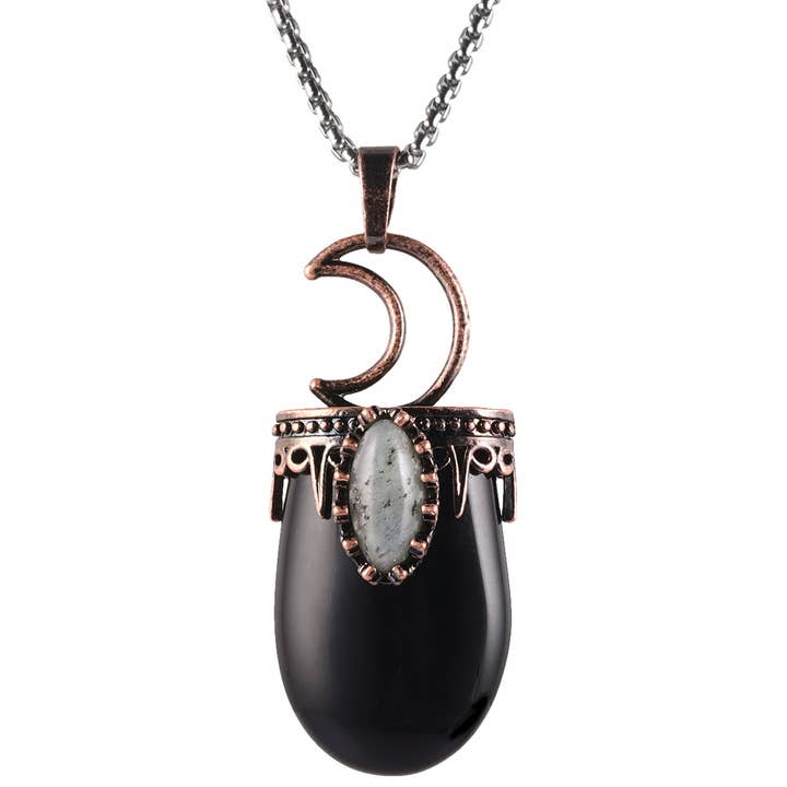 GemMeet - Wholesale Individual charm/pendant - Bronze Crown Crescent Pendant Surrounded by Crystals2