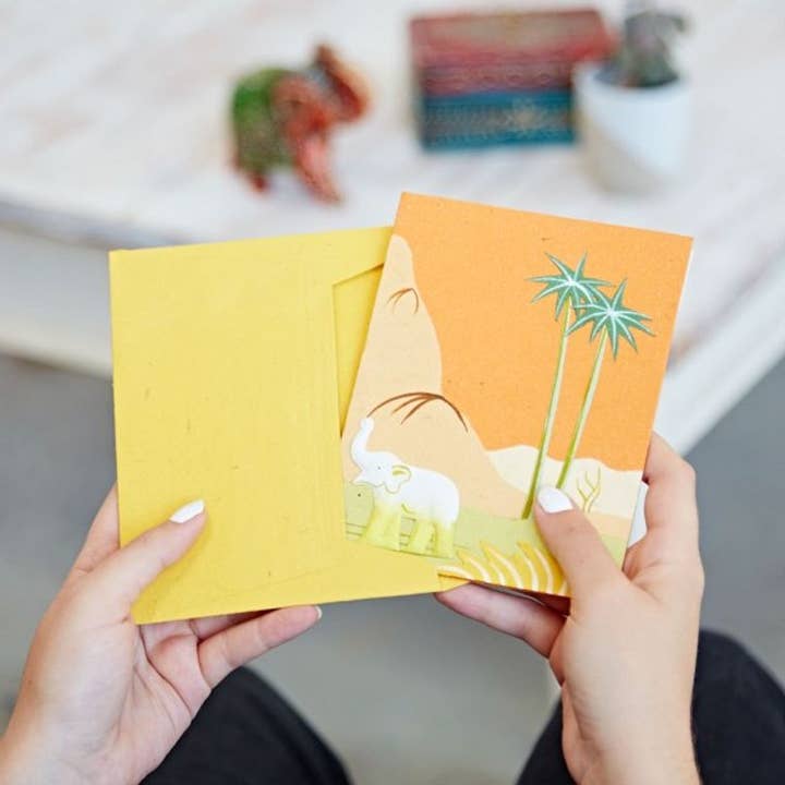 The Paper High Gift Company Limited - Wholesale Everyday Greeting Card - Handmade Colourful Elephant Dung Card