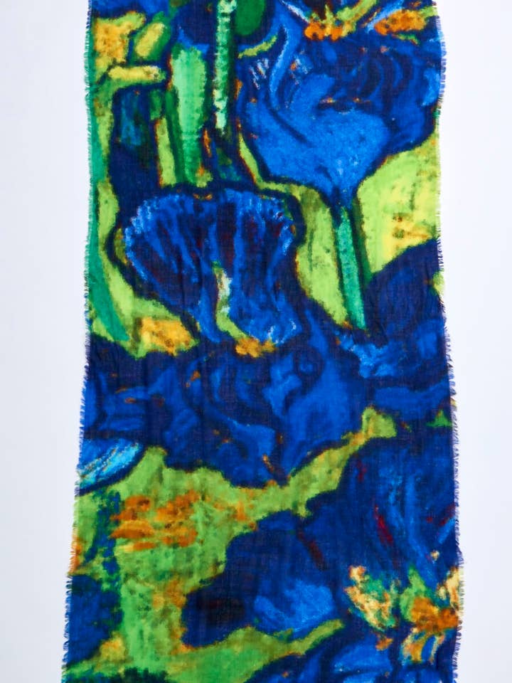 Wollschal - Otra Cosa - Blaue Blumen - 2801 für den Großhandel von OTRACOSA