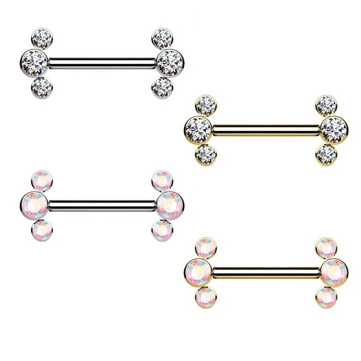 Awaken - Wholesale Single Earring - Push-in Crystal Nipple Nipple Barbell Piercing - PL-104