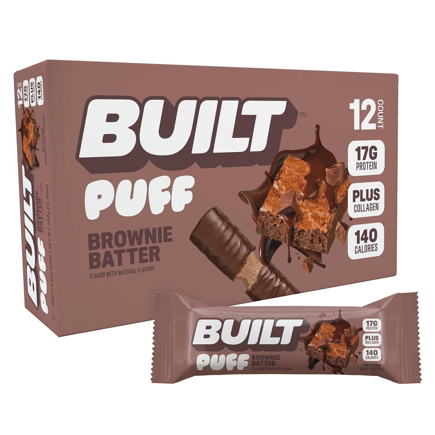 Shop The King - Wholesale Snack Bar - Built Puff Brownie Batter Protein Bar 12ct0