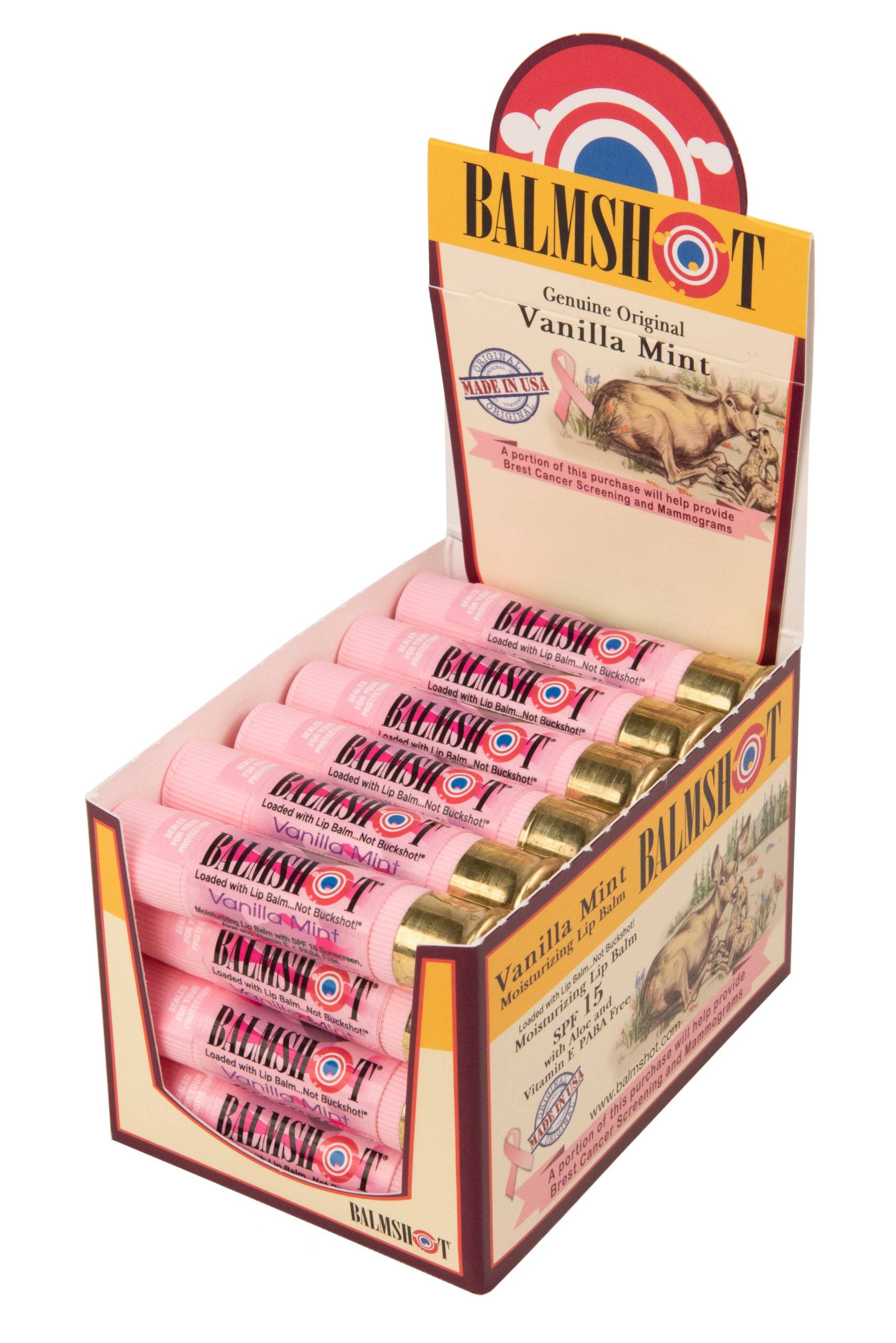 BALMSHOT Lip Balm - Wholesale Lip Balm - Pink Camo Vanilla Mint Lip Balm - 24 Pack