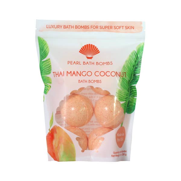 Thai Mango Coconut Mini Bath Bombs for wholesale by Pearl Bath Bombs