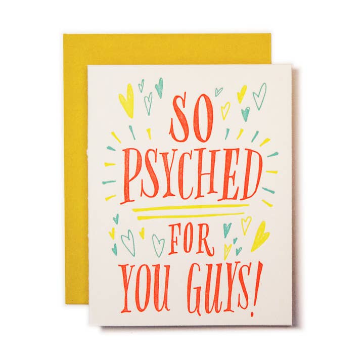 Ladyfingers Letterpress - Wholesale Everyday Greeting Card - So Psyched Card