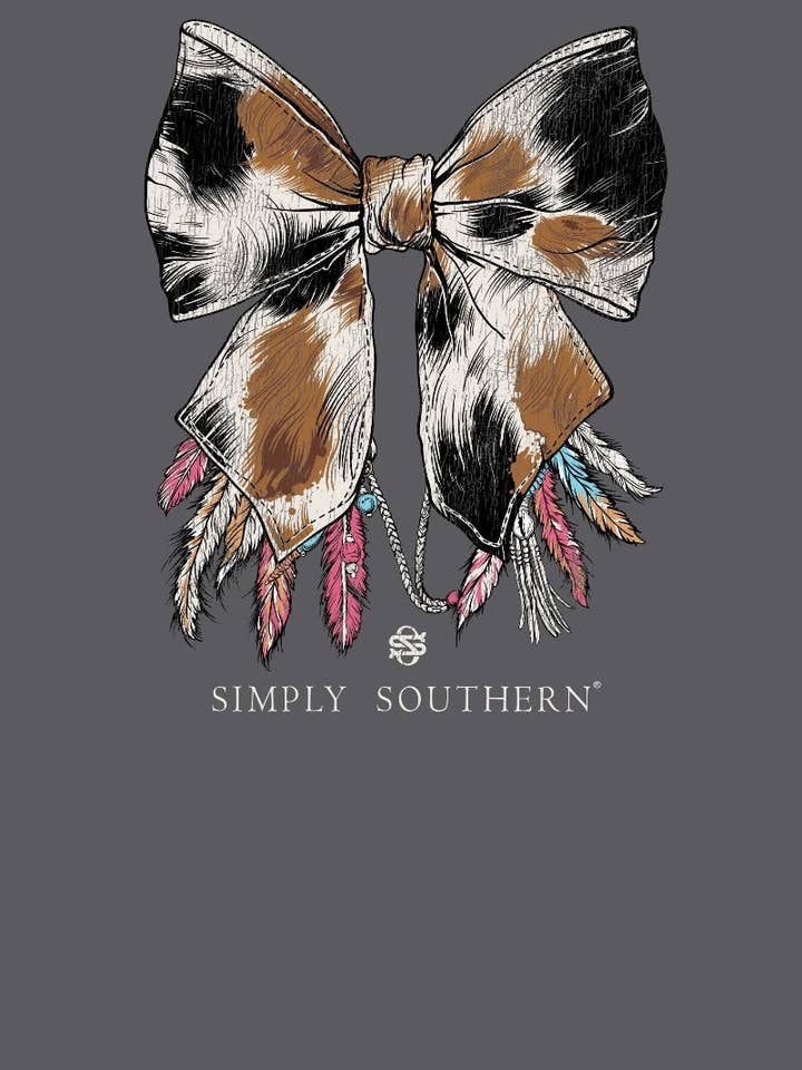 simply southern - Wholesale Screen Printed T-Shirt - Women's - SS-COWBOW-WSHCOAL