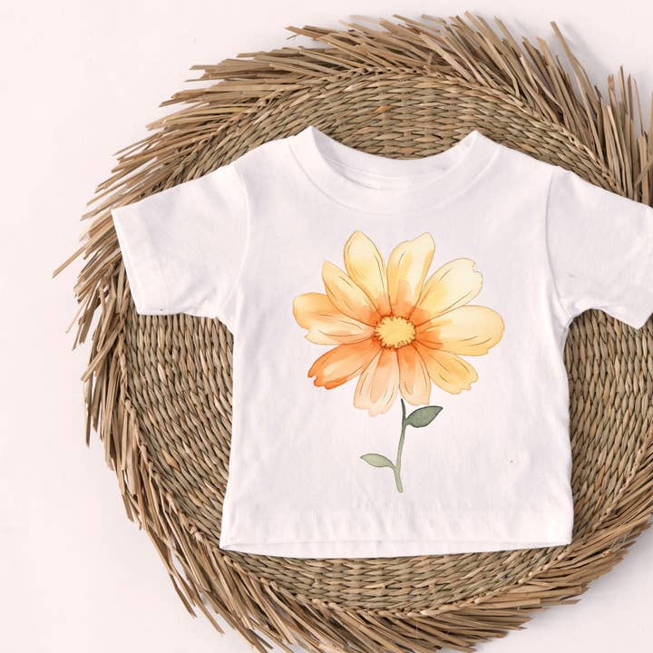 Yellow Flower Watercolor Tee for wholesale by ChubbyBubbyBear