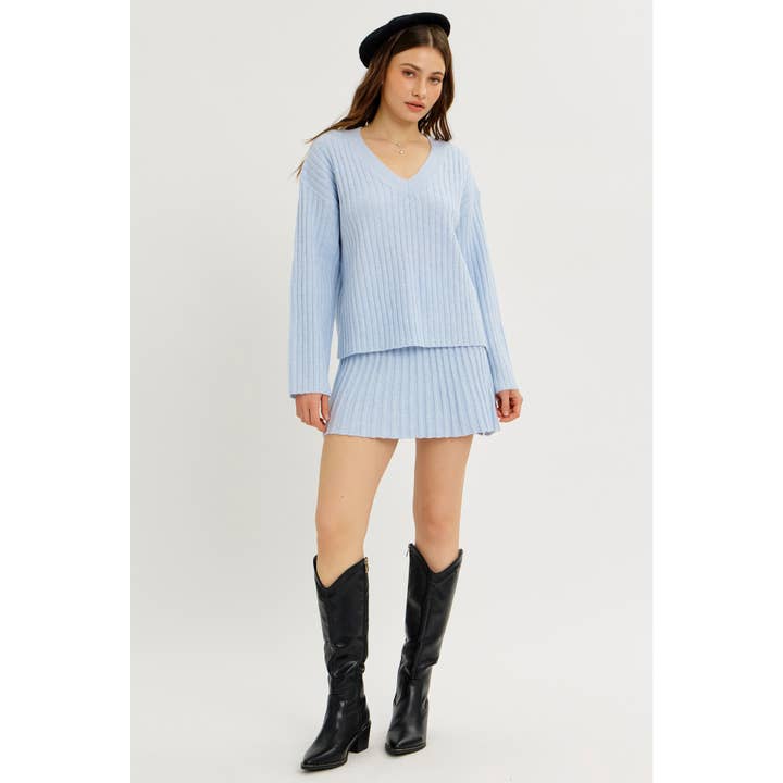 idem ditto - Wholesale Skirt - Women's - FLIRTY ESSENTIAL PLEATED SWEATER MINI SKIRT21