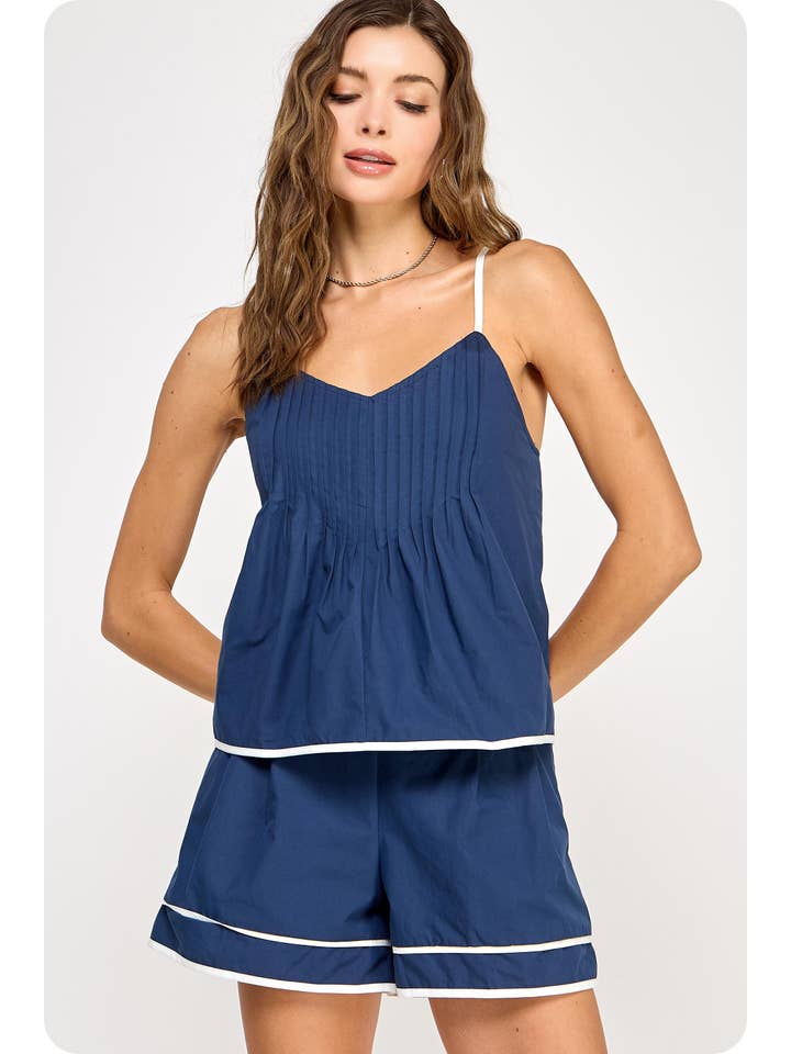 Strut & Bolt – wholesale Blouse – Women’s – Color Block Piping Detail Sleeveless Tank Top8