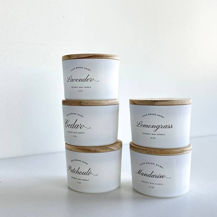 Wondery Mercantile - Wholesale Jar/Filled Candle - Private Label Candle - Custom Label Scented White Jar Candle