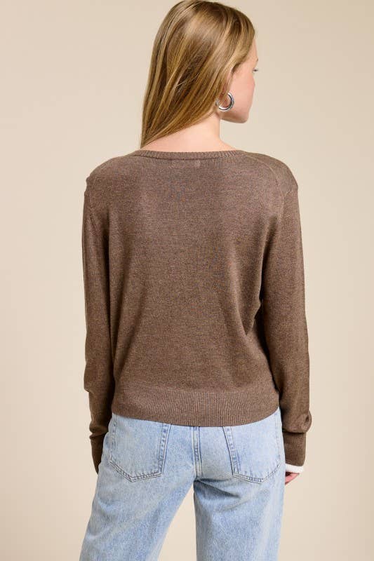 Charlotte Avery - Wholesale Cardigan - Dames - Cardigan met contrasterende manchetten van kasjmiermix4