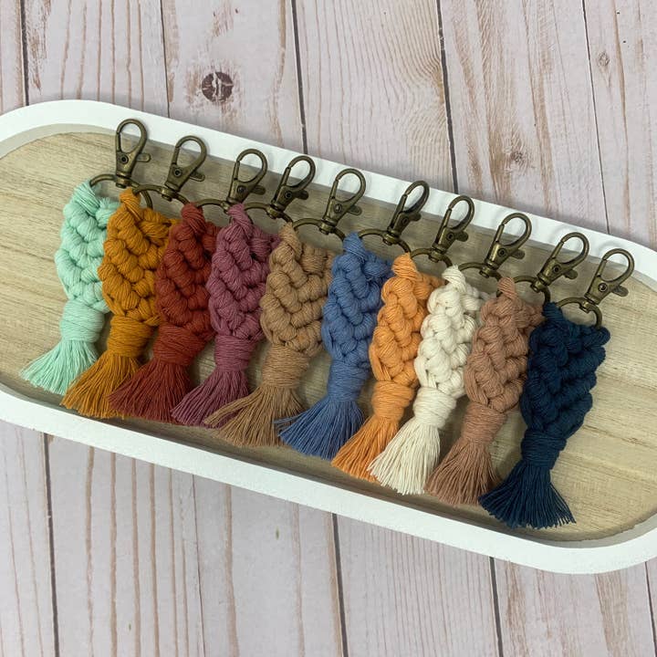 Porte-clés Macramé pour la vente par Cozy Rose Collective