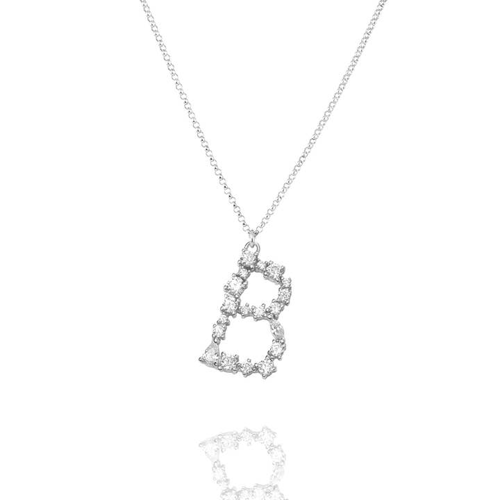 B - Letterketting - Zilver - UITVERKOCHT voor wholesale door CLASSYANDFABULOUS Jewelry