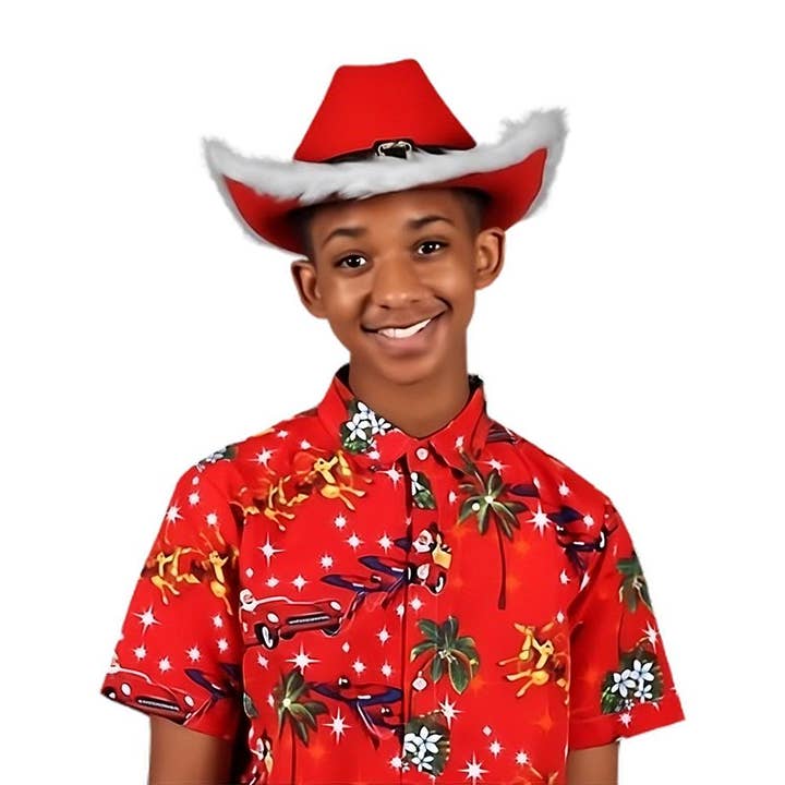 Blinkee.com, LLC - Wholesale Cowboy Hat - Unisex - Christmas Cowboy Santa Western Holiday Hat