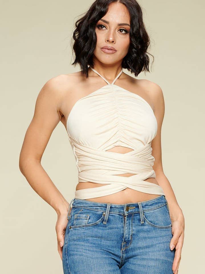 Crop Halter Top for wholesale by Fashion Quality Boutik