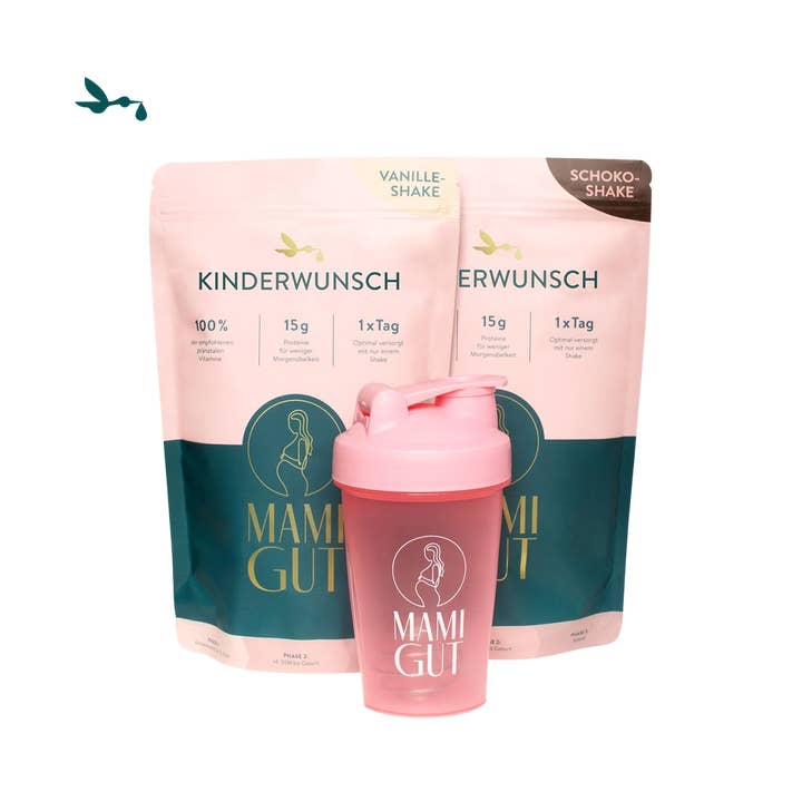 MamiGut Kinderwunsch (op til 14. uge af graviditeten) ♡ månedlig pakke+shaker for engroshandel hos MamiGut