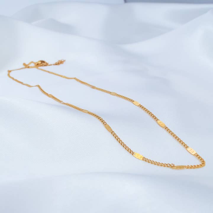 'Harper' Gold Decorative Chain Necklace for wholesale by Luluh Lane