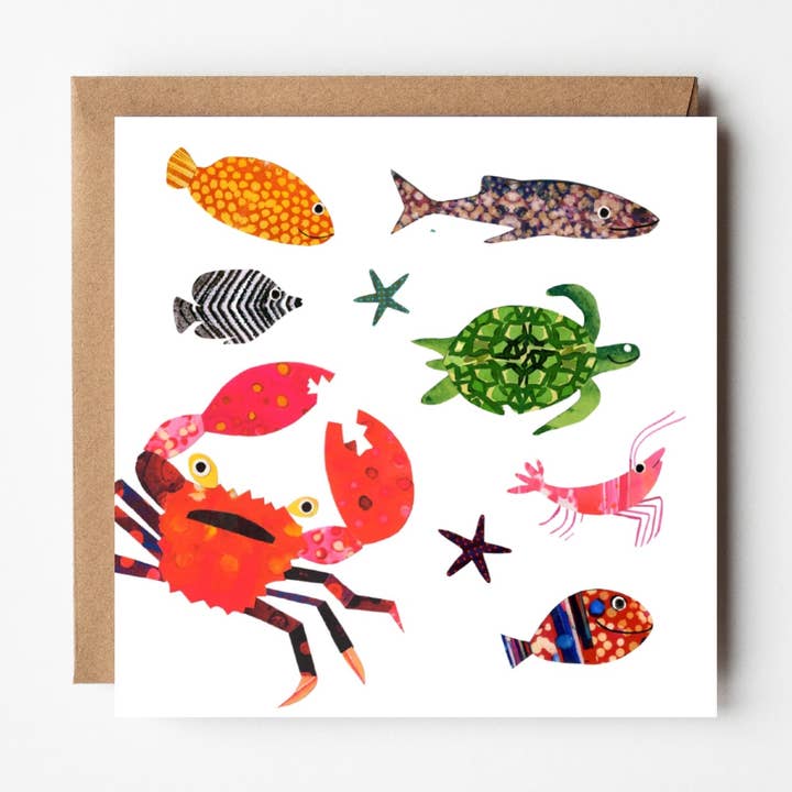 Sealife Greetings Card for wholesale by Sarah Millin