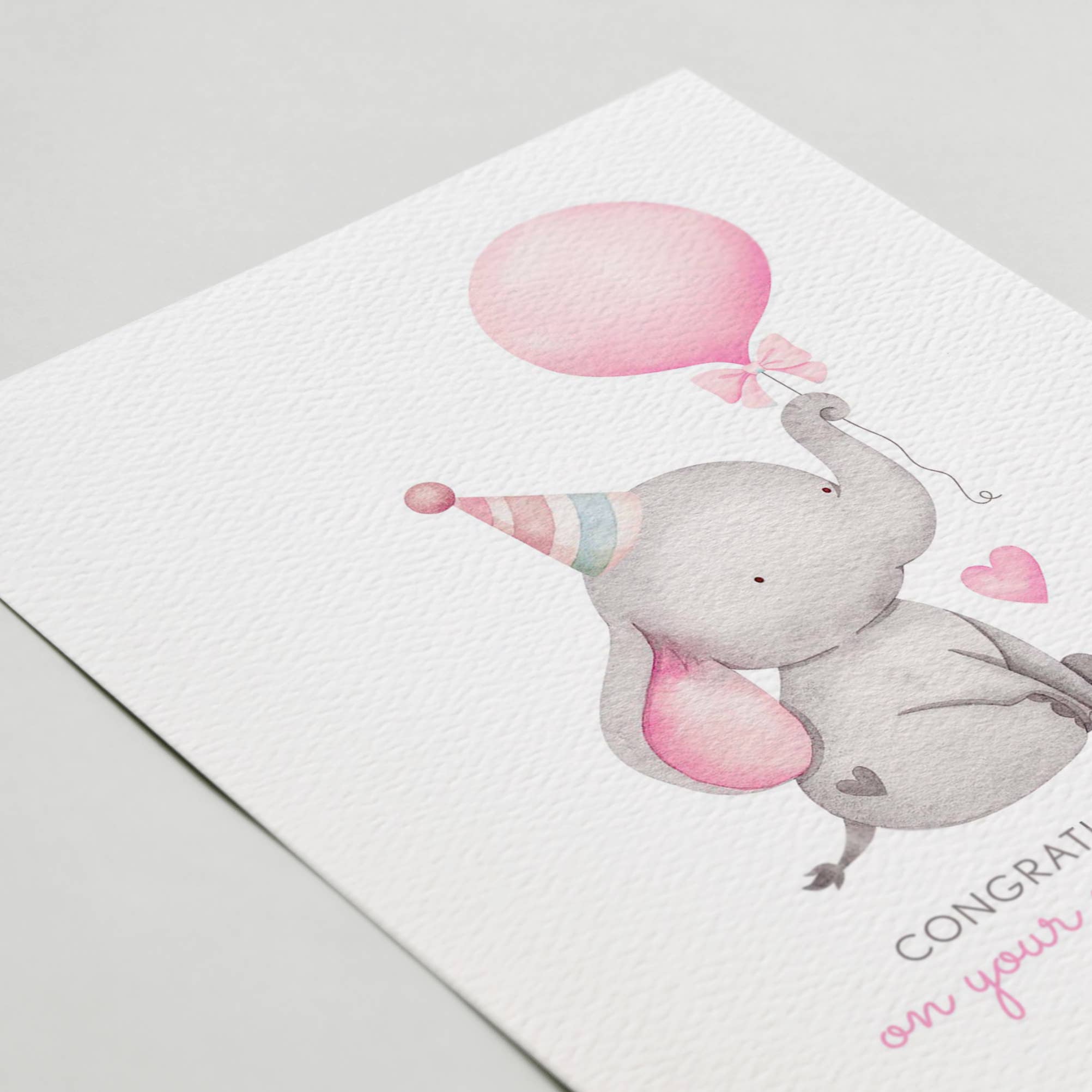 Blue Thistle - Wholesale Baby Card - New Baby Card, Congratulations, Baby Shower, Pink, Baby Girl1