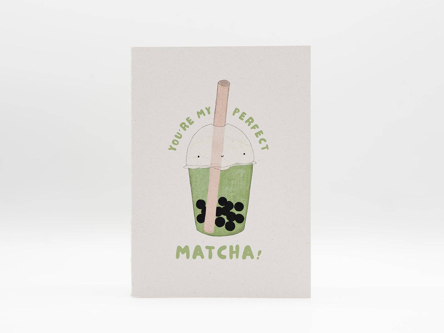 reisundpapier - Wholesale Valentine's Day Card - Bubble Tea Boba Greeting Card "You're my perfect Matcha"0