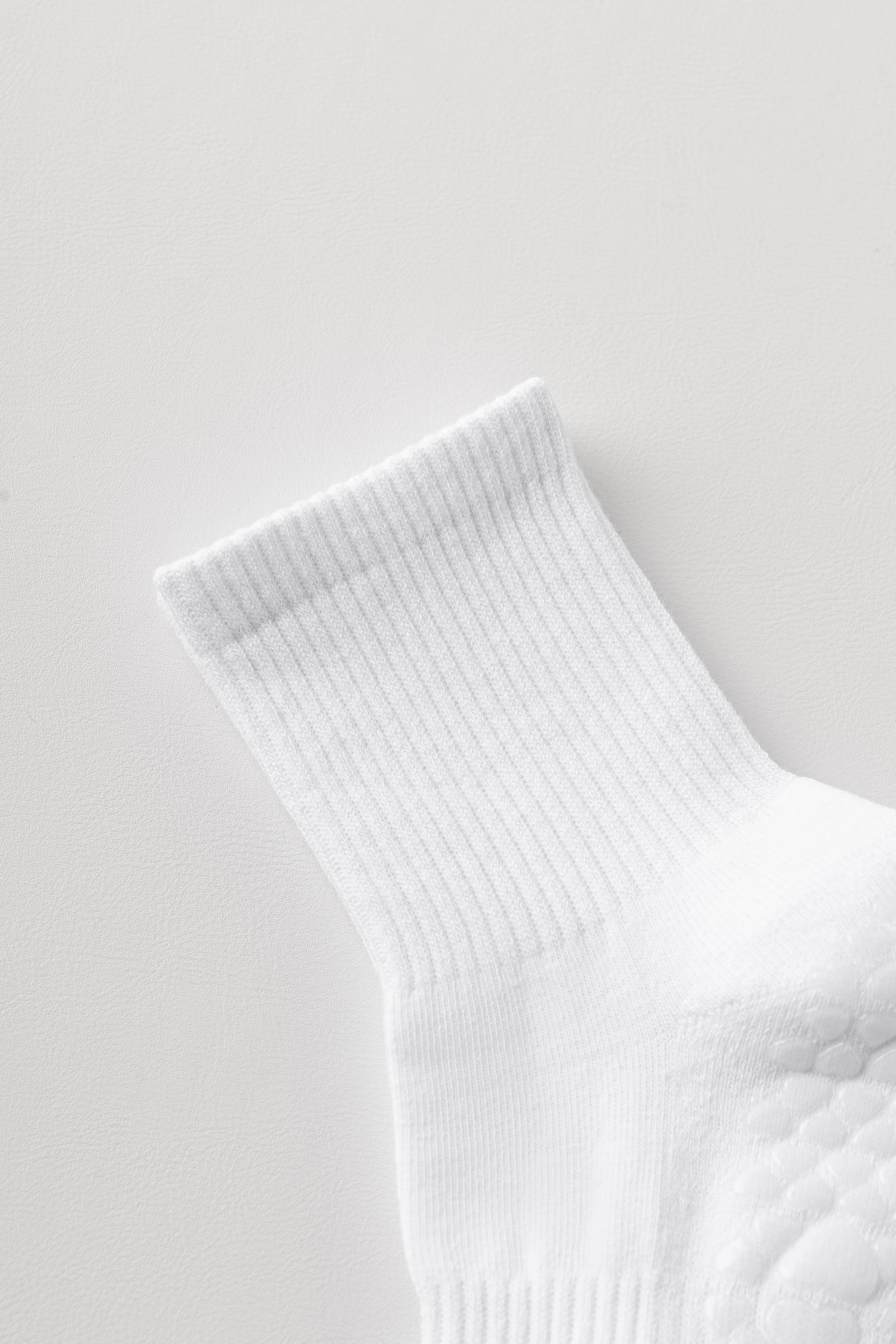 Paddi Studio - Wholesale Socks - Women's - [MOQ 30]Custom White Grip Socks With Logo + Text Embroidery 1