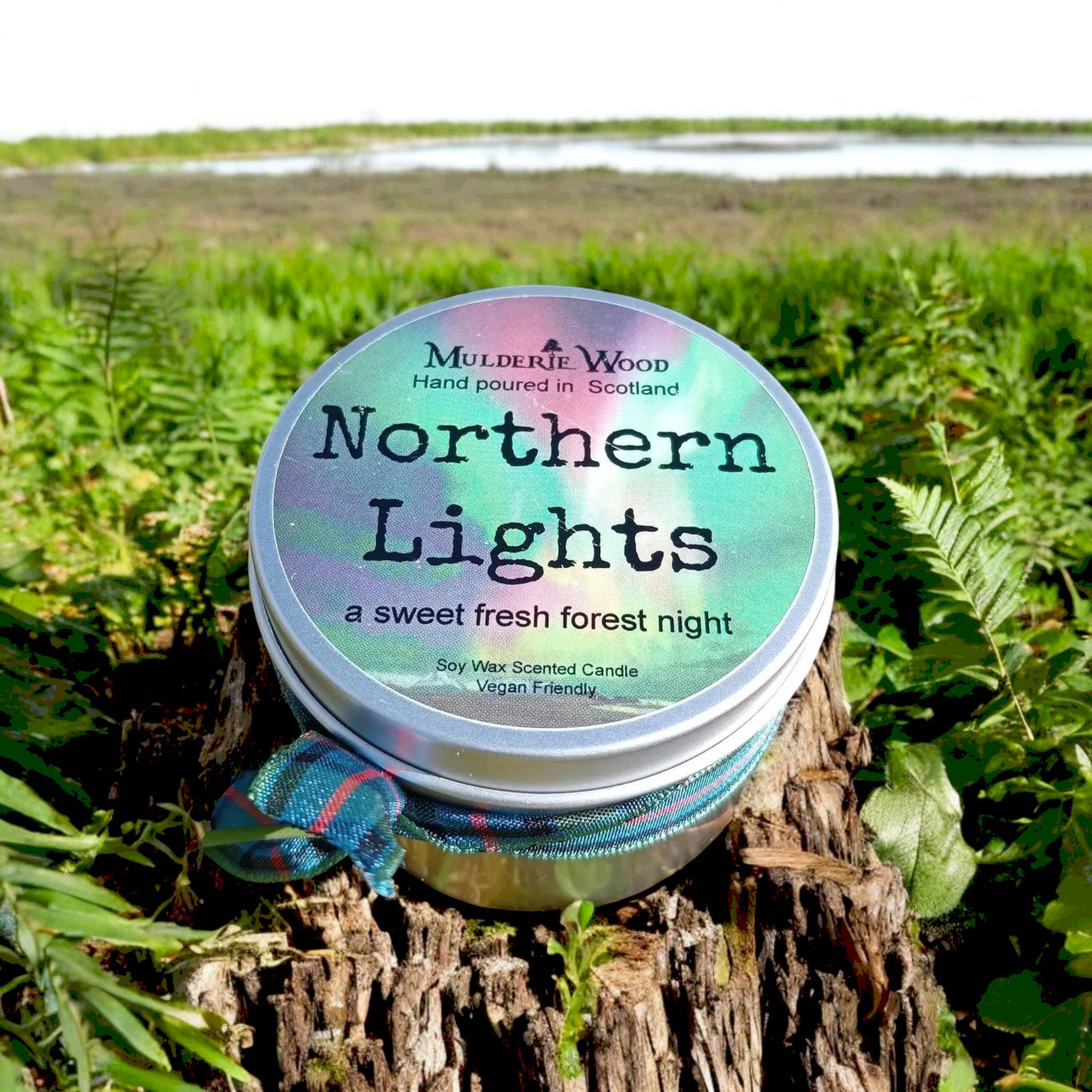 Mulderie Wood - Wholesale Travel Candles - Northern Lights (Aurora) Fresh Pine Scottish Gift Candle1