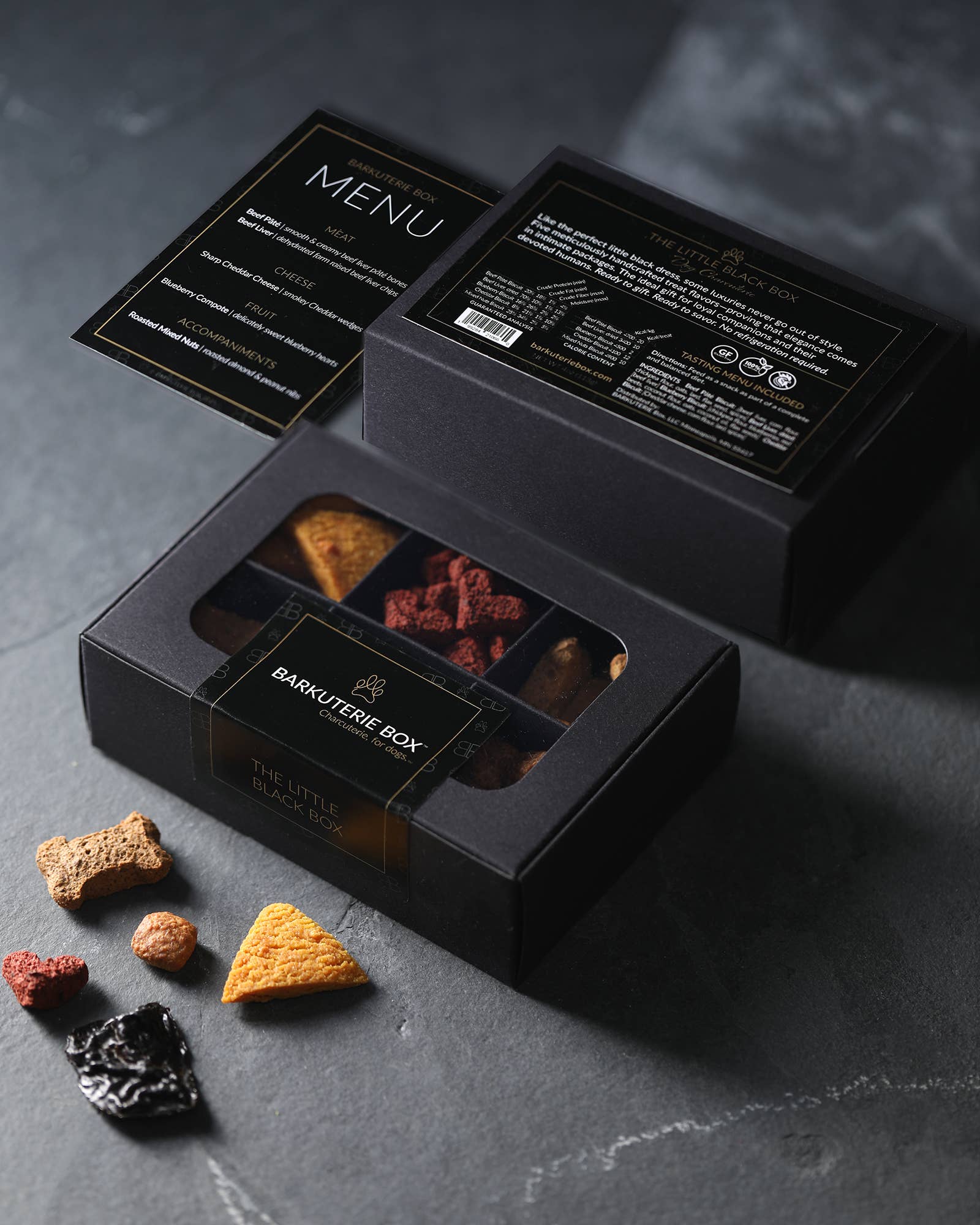 BARKUTERIE Box™ - Wholesale Pet Treats - Dog - The Little Black Box - Premium Dog Charcuterie dog treats1