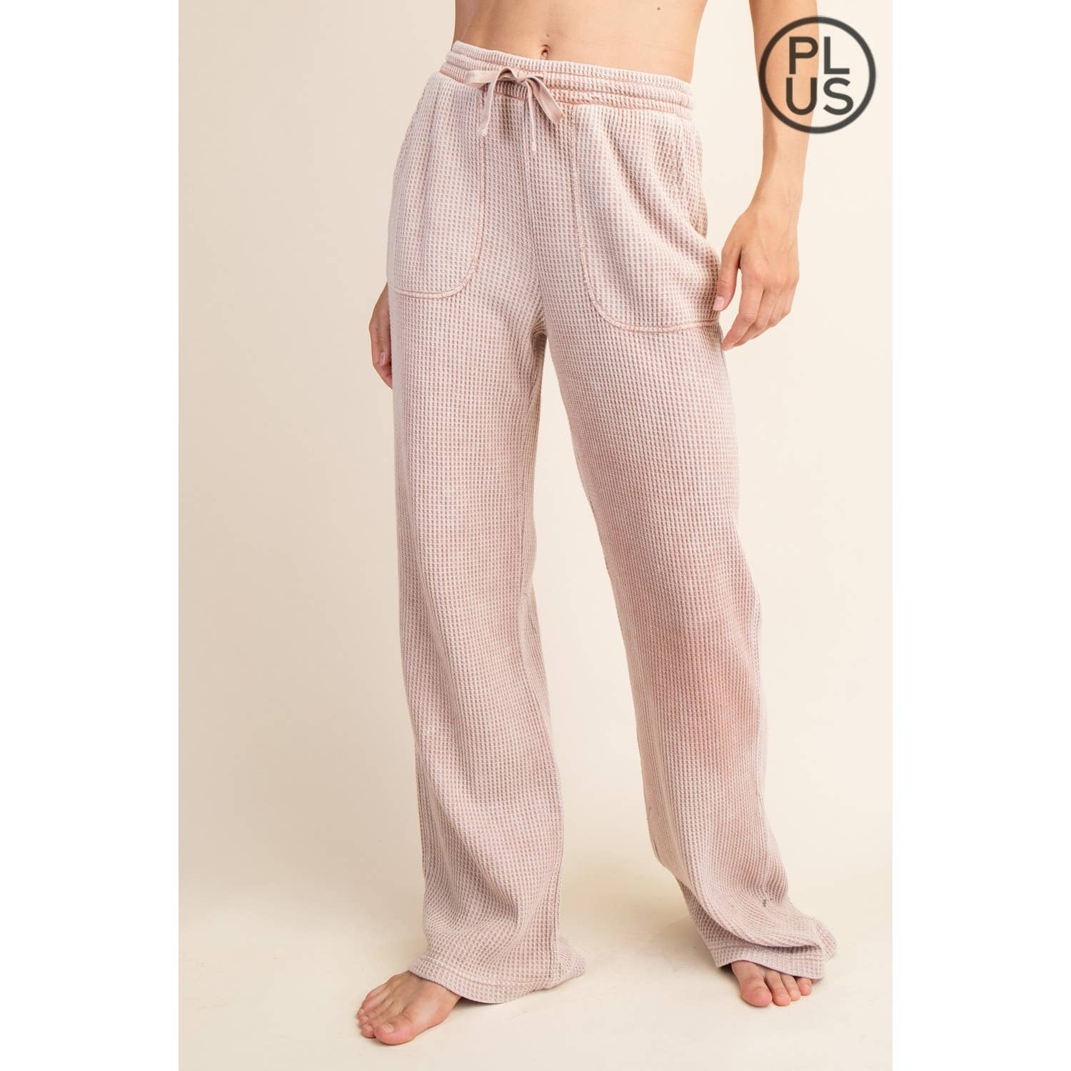 Rae Mode - Vente Pantalon de sport – femme - PANTALONS DE SURVÊTEMENT DROITS GAUFRÉS DÉLAVÉS AUX MINÉRAUX DE GRANDE TAILLE9