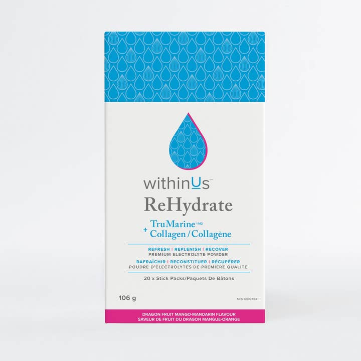 ReHydrate TruMarine Collagen Dragonfruit Mango Mandarin for wholesale by withinUs Natural Health