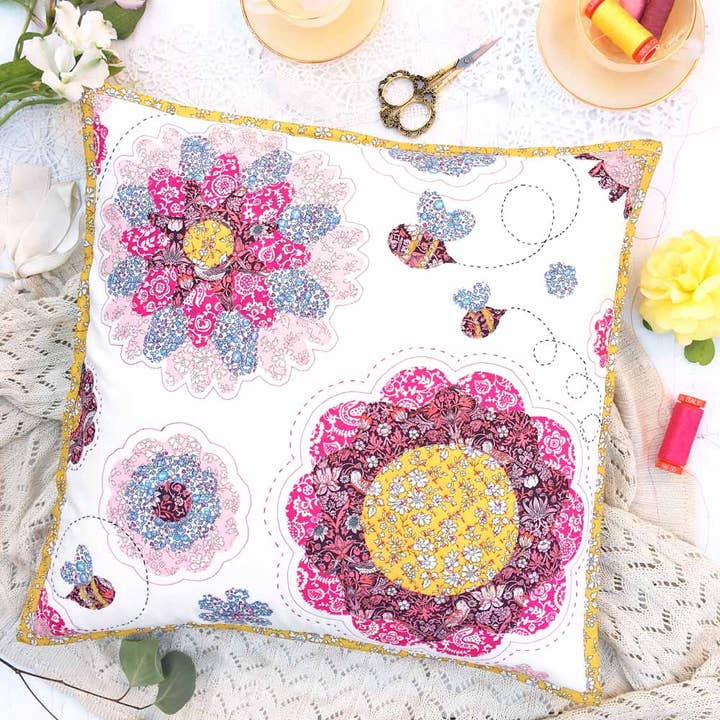 Alice Caroline - Wholesale Craft sewing kit - Liberty Tana Lawn® Fabric Flower Power Cushion Kit2