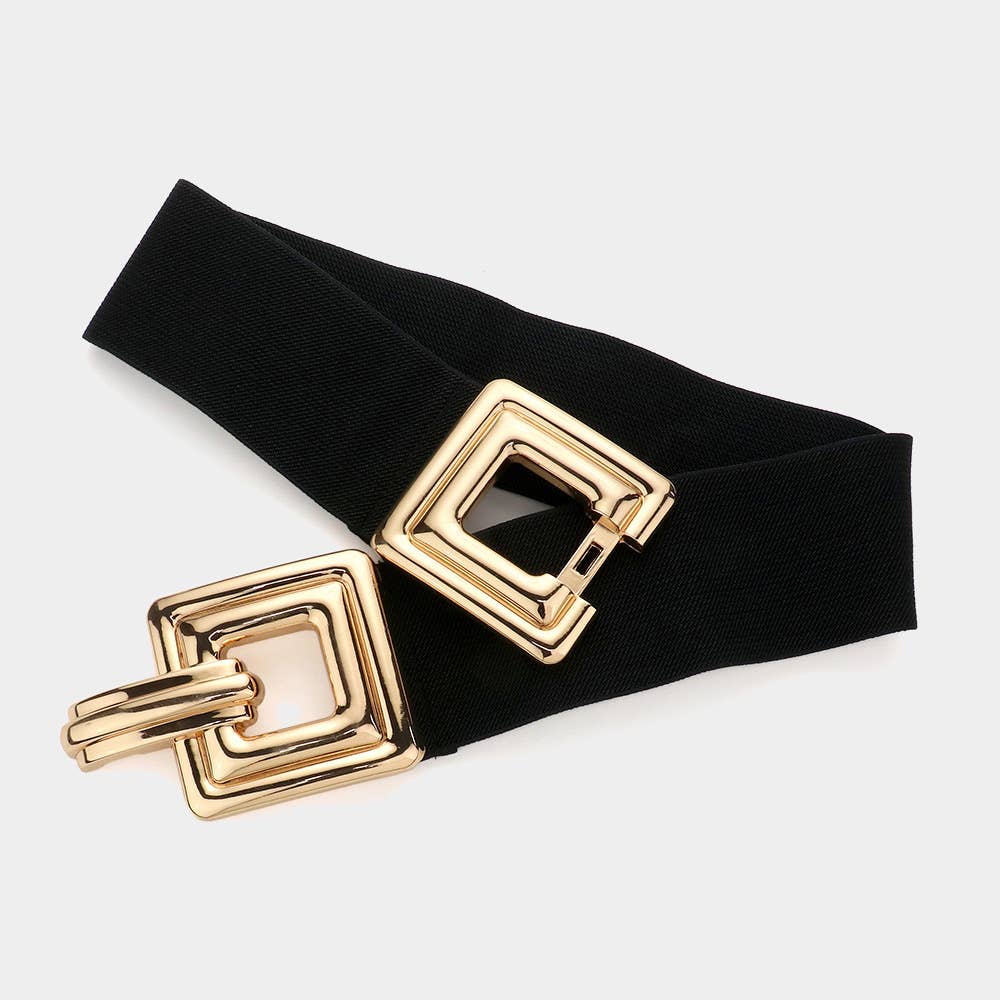 Sensibling Corp. - Wholesale Belt - Women's - Bold Square Buckle Stretch Elastic Belt1