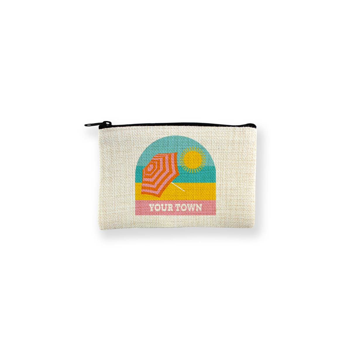Rock Scissor Paper - Wholesale Pouch – Women’s - Personalized City Small Pouch - Beach Umbrella View