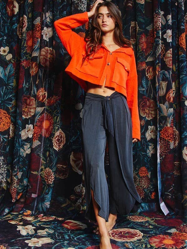 LAVENDER T1602 OUTLET SALE Cropped Shirt Jacket Shacket for wholesale on Faire14